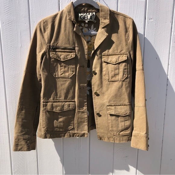 Pam & Gela Utility Embroidered Floral Print Jacket - Picture 2 of 15